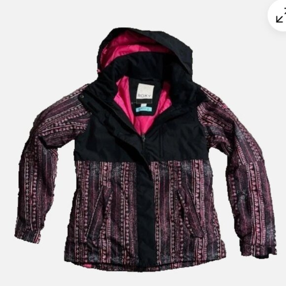 Roxy Jetty Block Pink & Black Women’s Snow Jacket Winter Coat Size M I Skiing - Picture 1 of 6